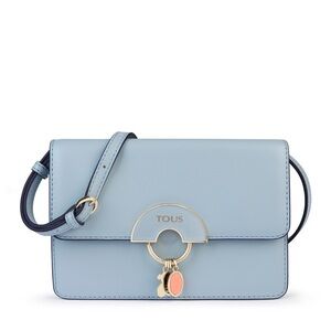 Tous Sky Blue Crossbody Bag with Gold Accents